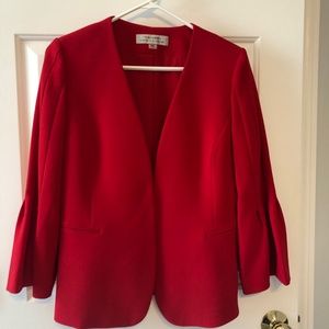 Tahari Red Blazer with Bell Sleeves